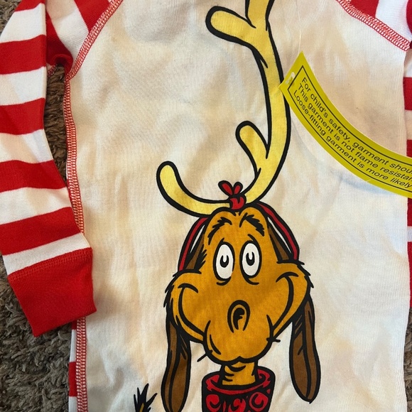 NWT Hanna Andersson Kids Dr. Seuss Grinch Long John Pajama Red Set 2T - Picture 4 of 6